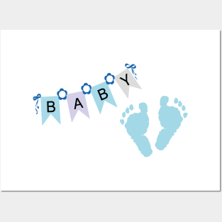 Baby boy foot prints Posters and Art